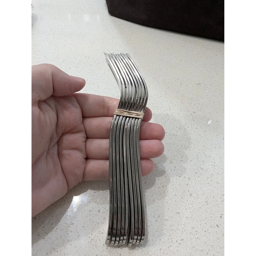 Royal Gallery Cocktail Forks Silver 18/8 Stainless Steel Scroll Set of 9